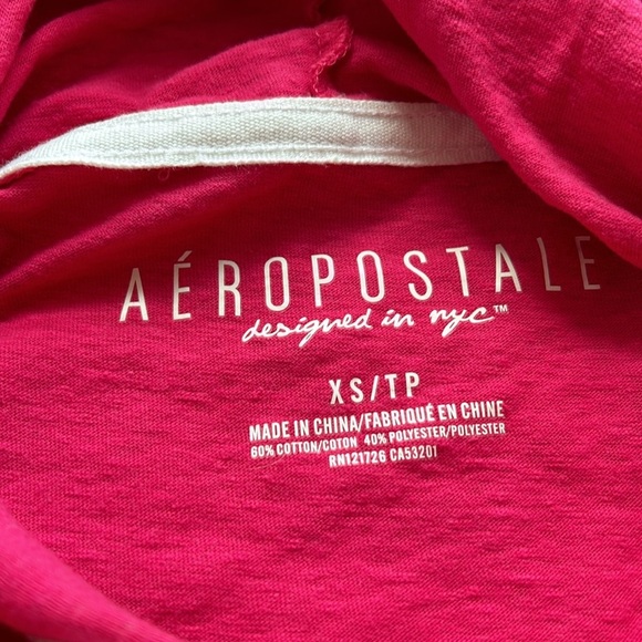 Aeropostale XS lightweight hoodie hot pink preppy teen tween beach vacation - Picture 2 of 6